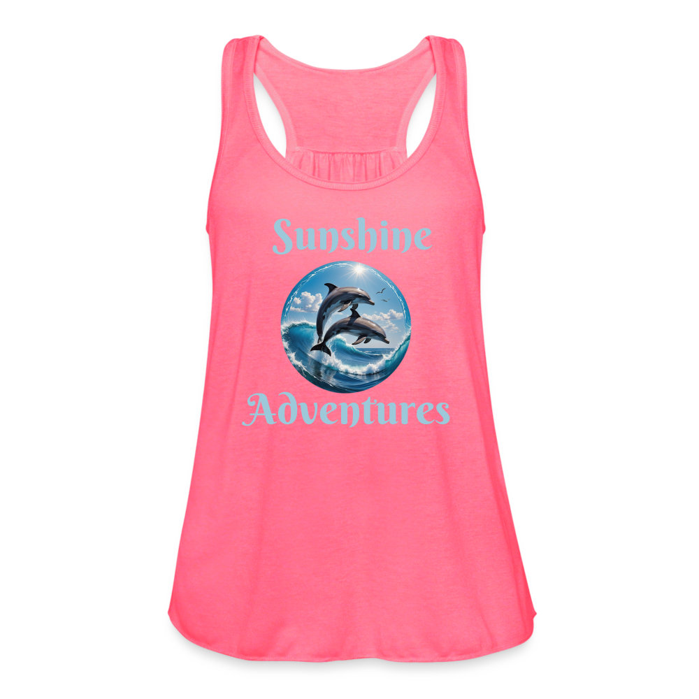 Dolphins Sunshine Adventures Women's Tank - neon pink