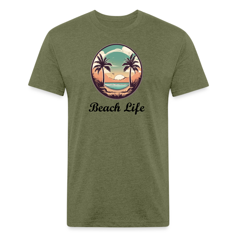 Beach Life Tee - heather military green