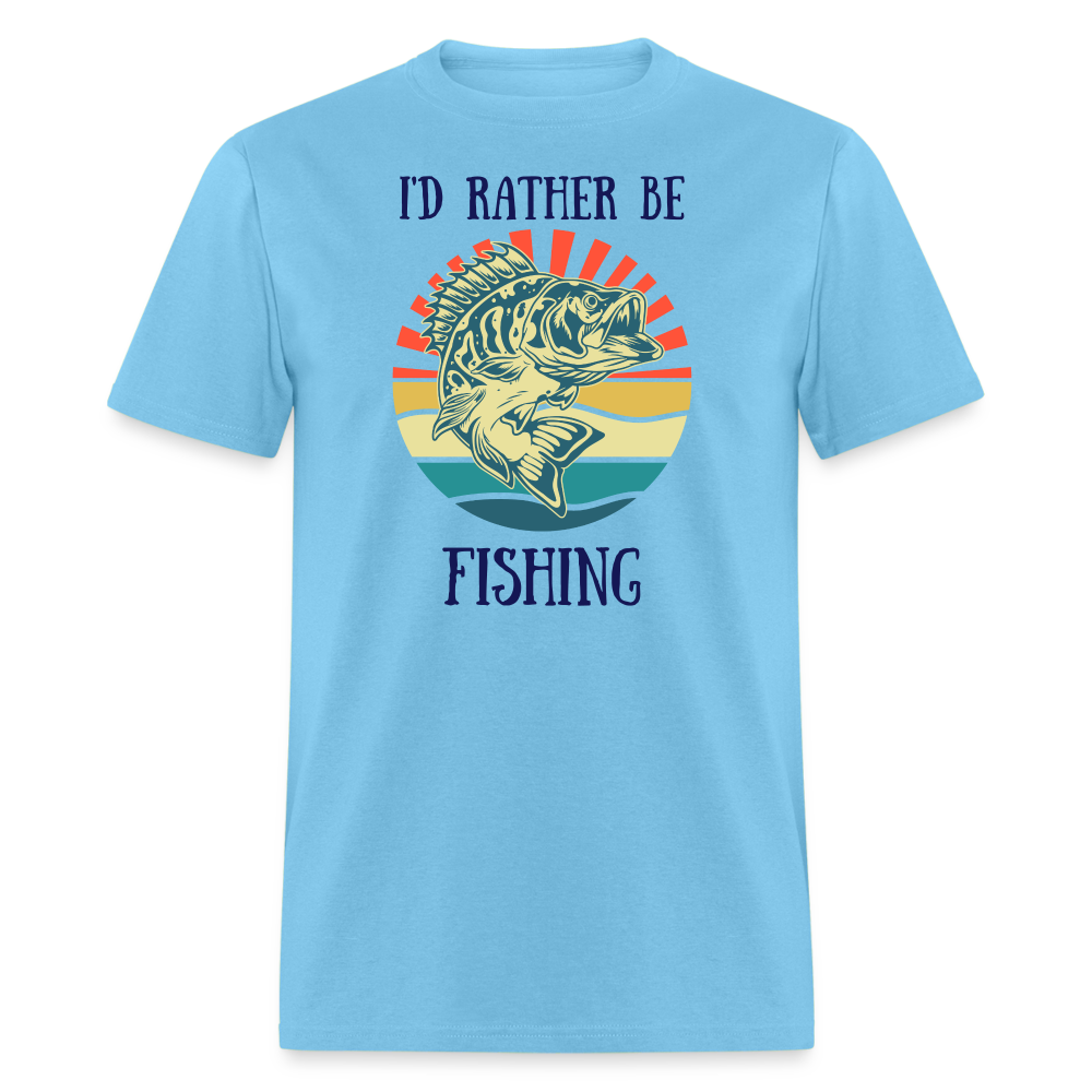 Rather Be Fishing Tee - aquatic blue