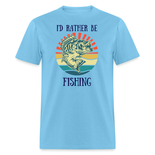 Rather Be Fishing Tee - aquatic blue