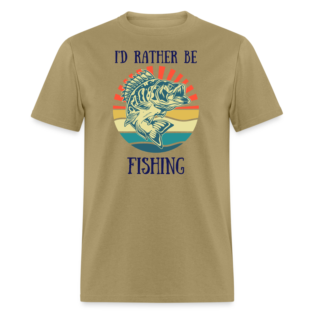 Rather Be Fishing Tee - khaki