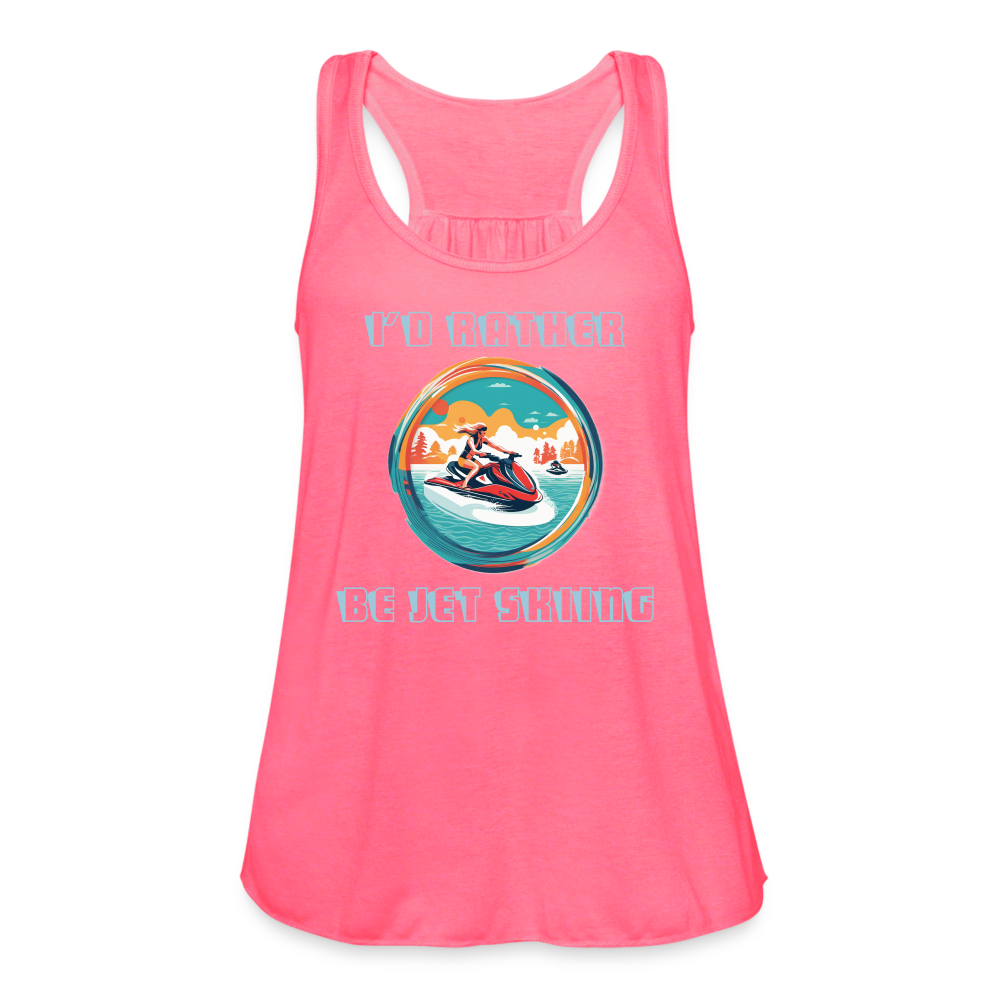 Rather Be Jet Skiing Women's Tank - neon pink