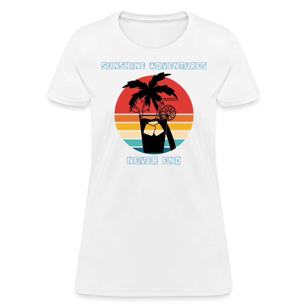 Beach Drink Sunshine Adventures Women's Tee - white