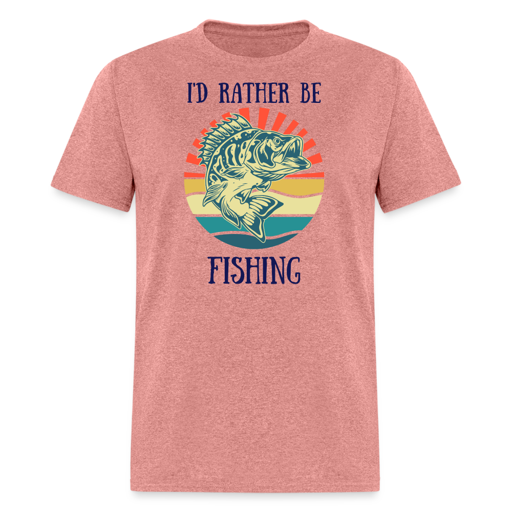 Rather Be Fishing Tee - heather mauve