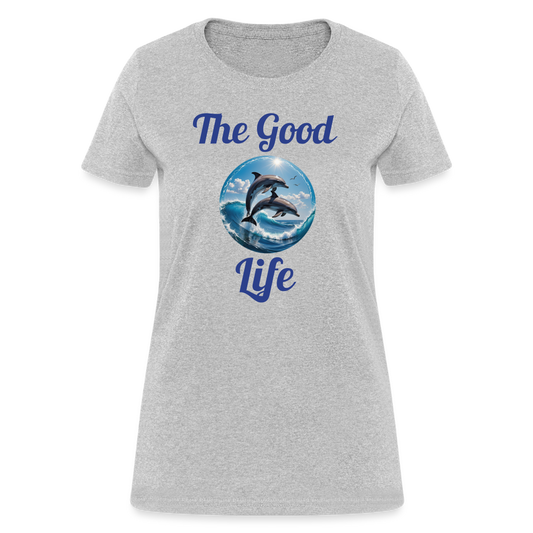 Good Life Dolphins Women's Tee - heather gray