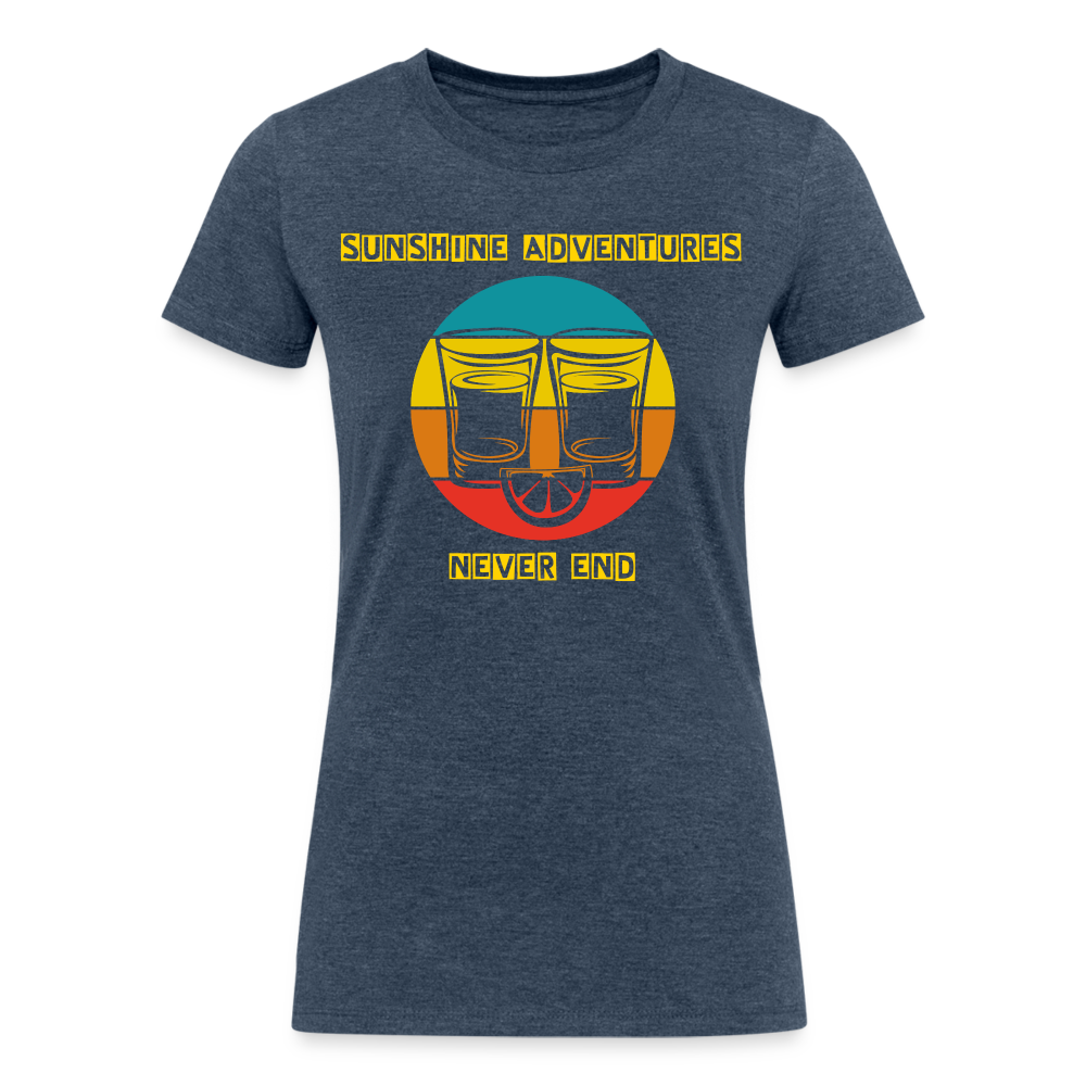 Double Shot Sunshine Adventures Women's Tri-Blend Tee - heather navy