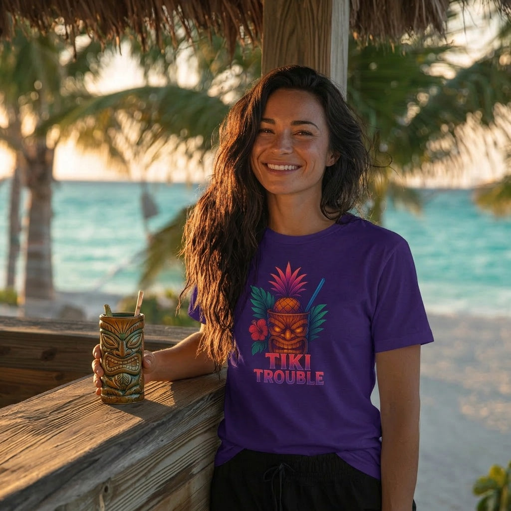 Tiki Trouble Tropical Graphic Tee
