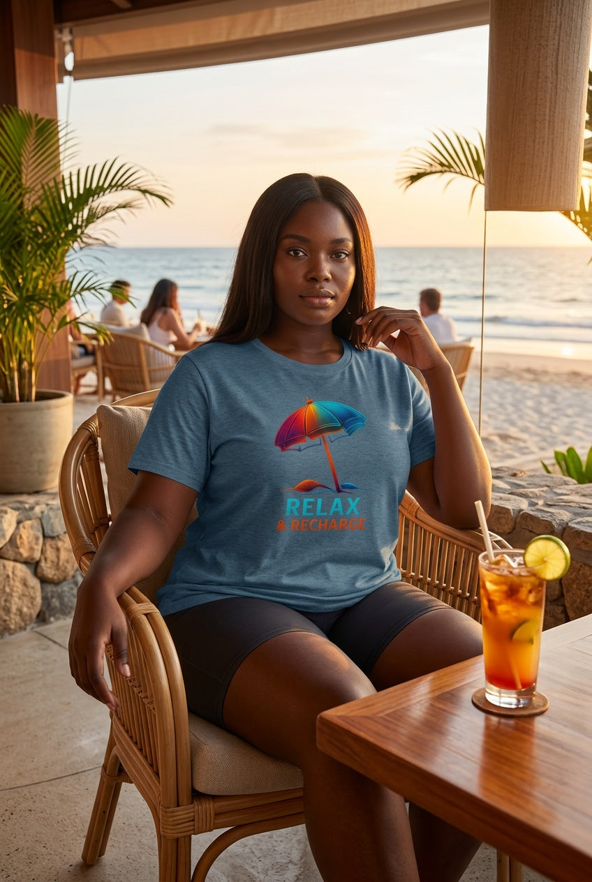 Relax & Recharge Beach Vacation Tee