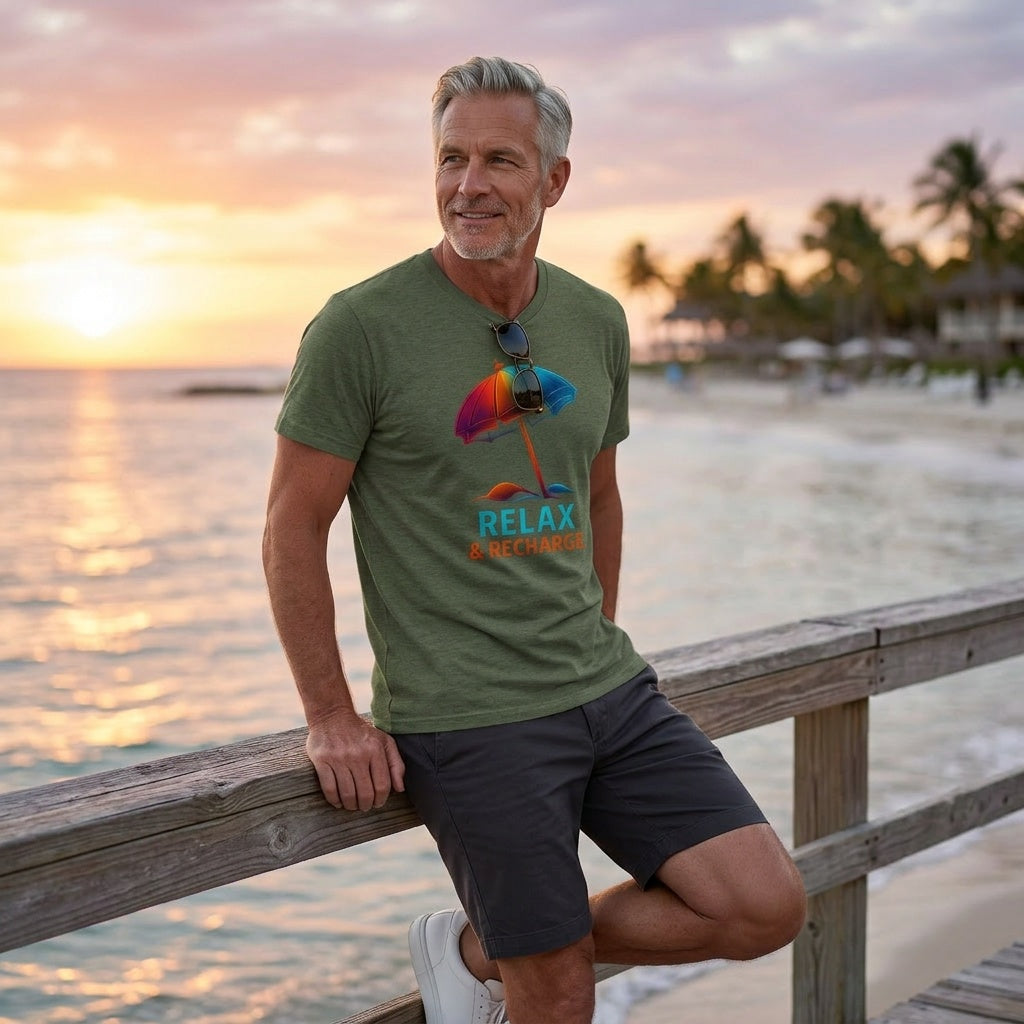 Relax & Recharge Beach Vacation Tee