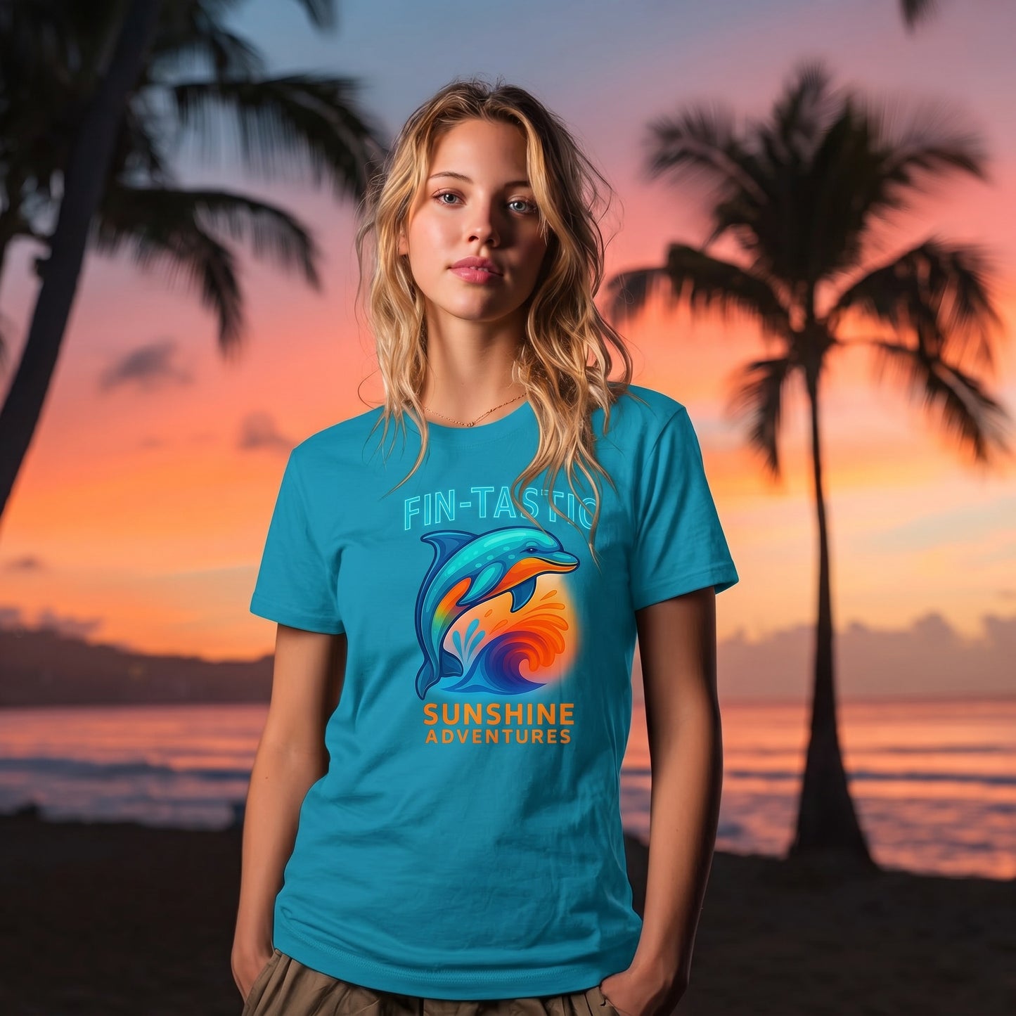 Fin-Tastic Dolphin Beach Vacation Tee