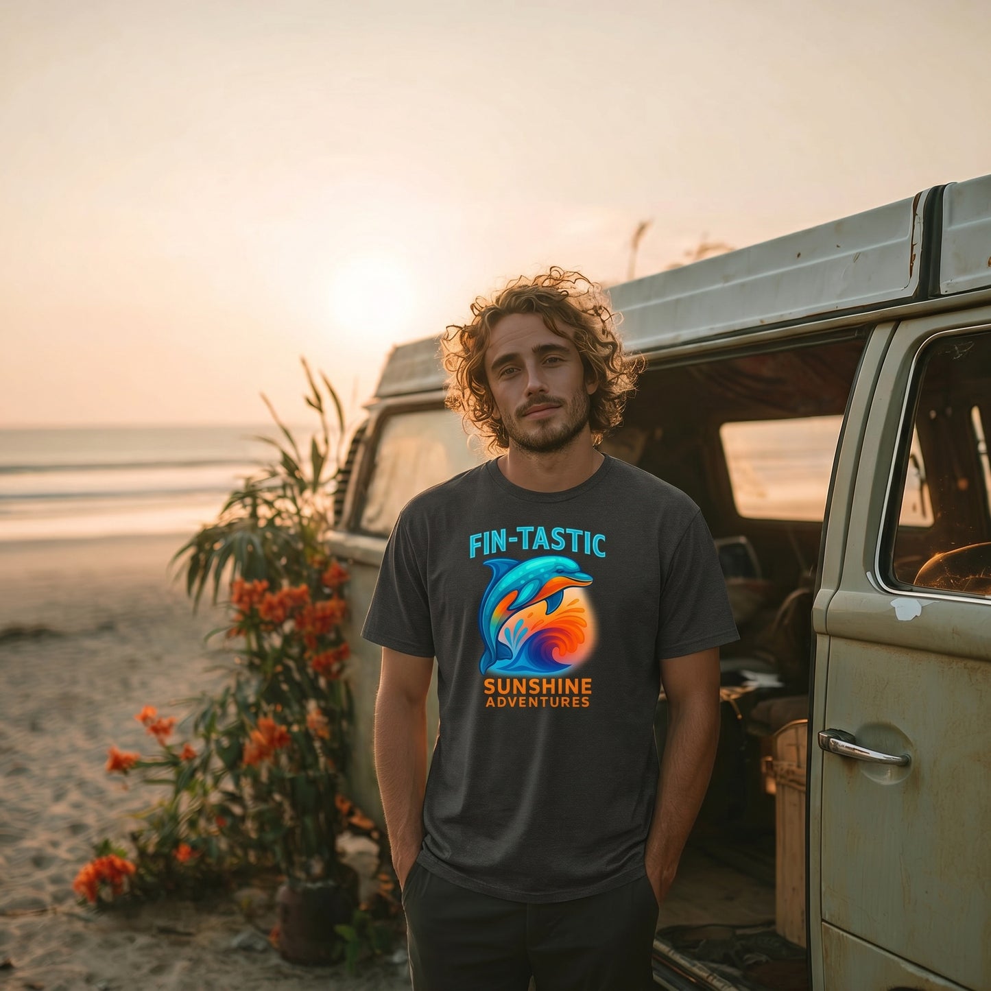 Fin-Tastic Dolphin Beach Vacation Tee