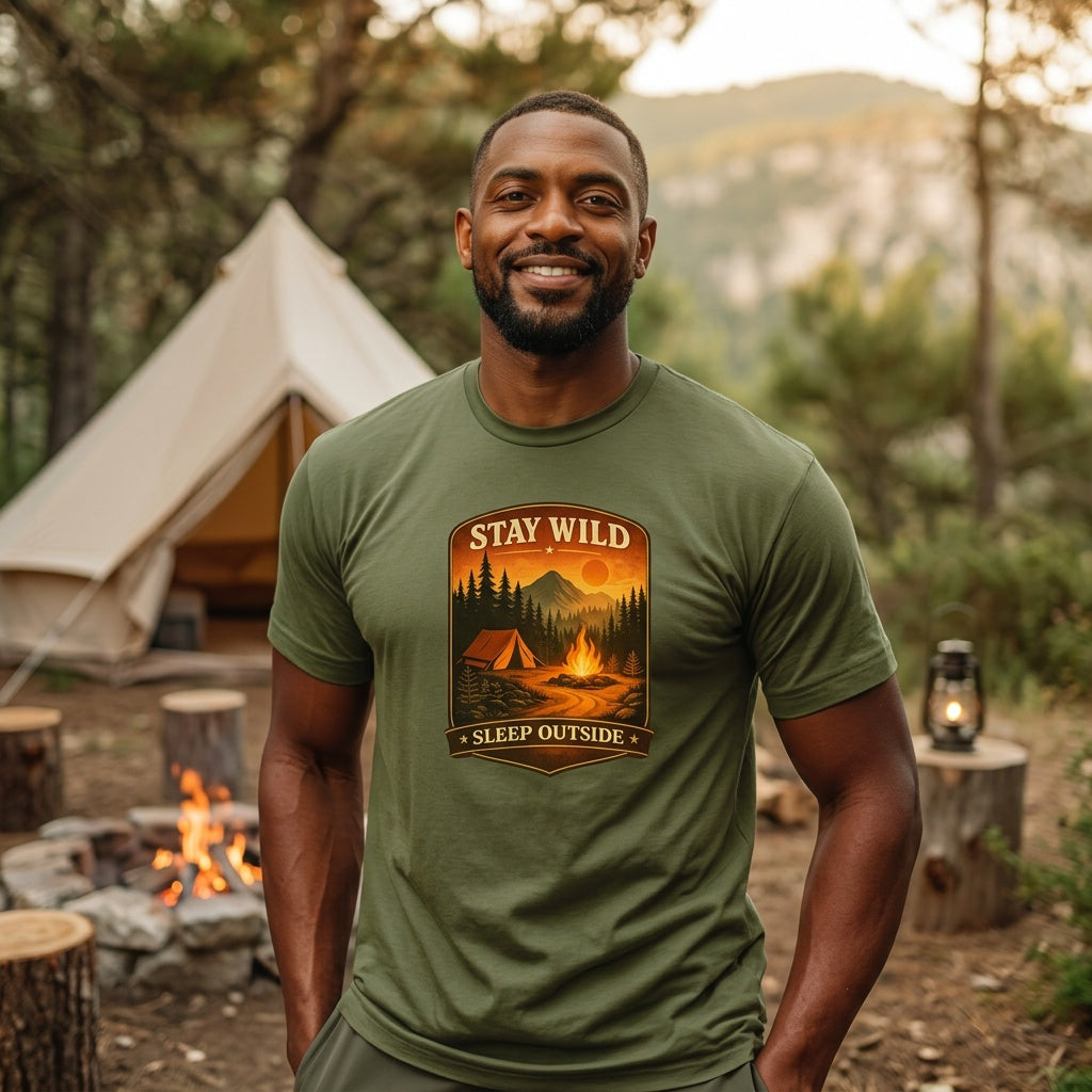 Stay Wild Sleep Outside Camping Tee