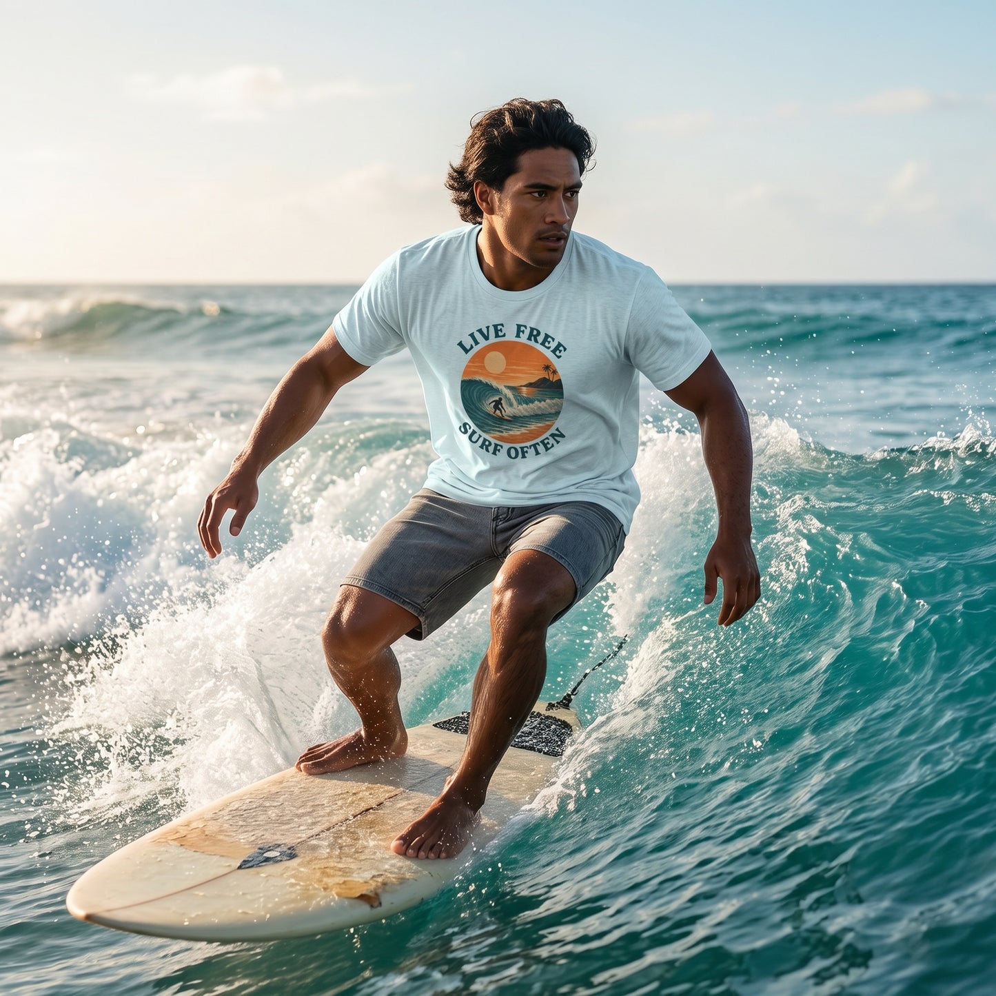 Live Free Surf Often Beach Tee