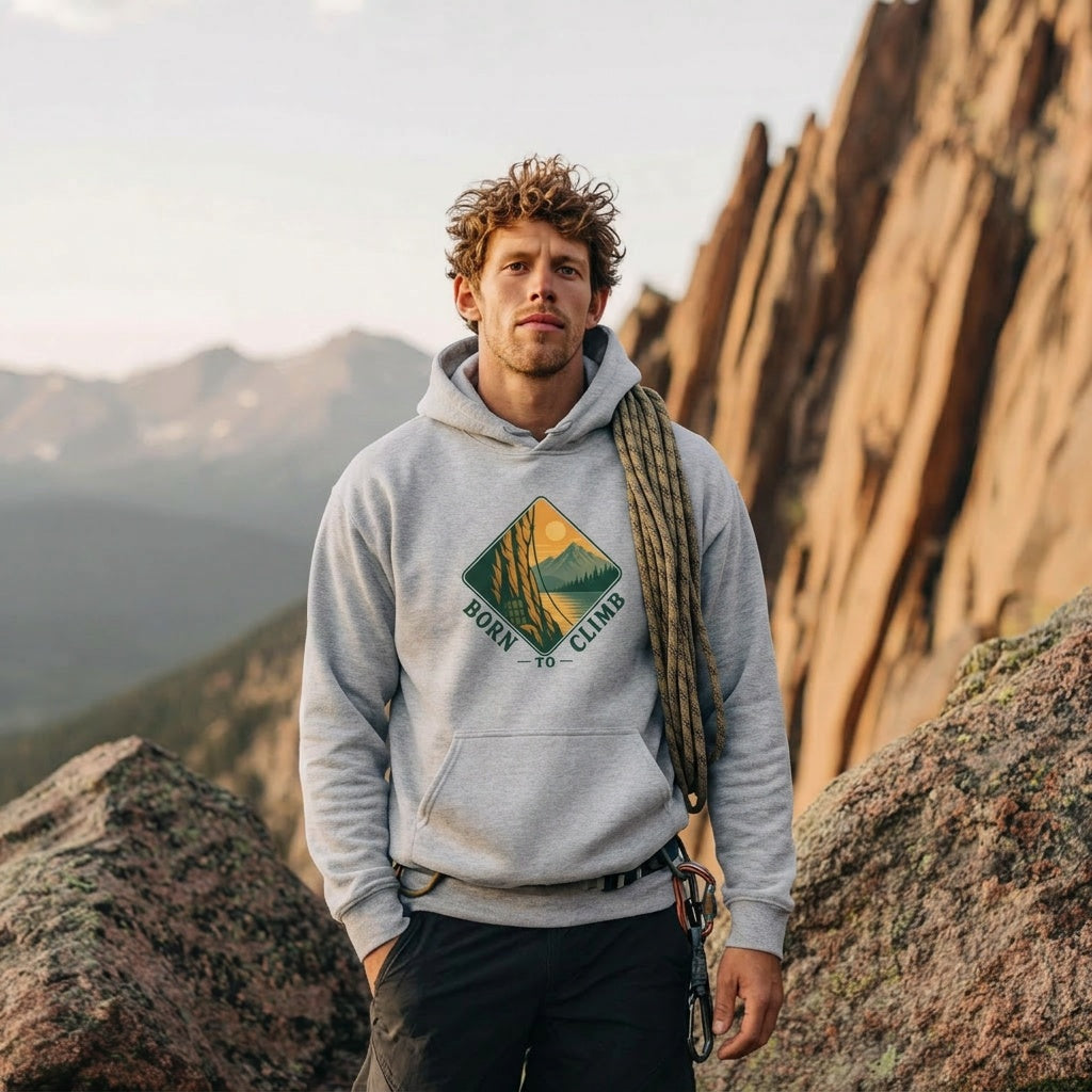 Born to Climb Mountain Adventure Hoodie
