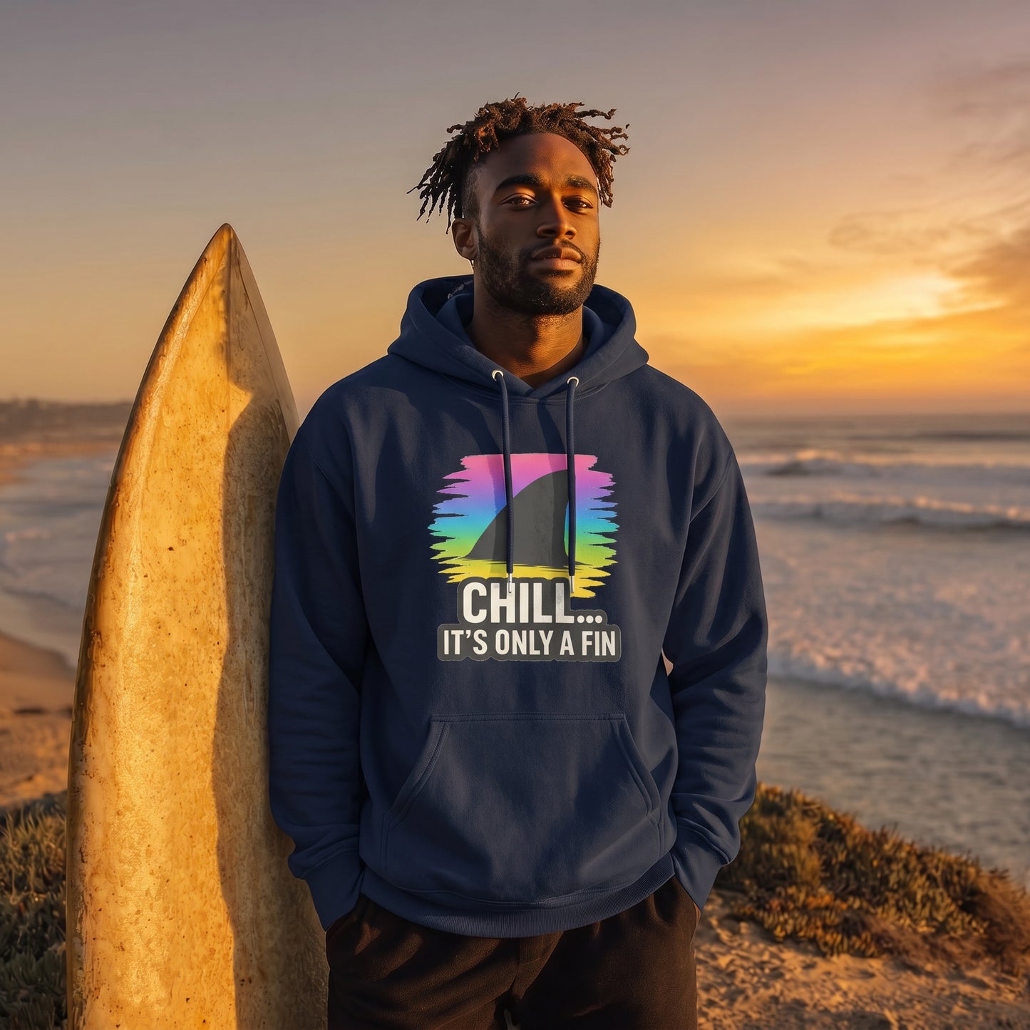 Chill It's Only a Fin Shark Hoodie