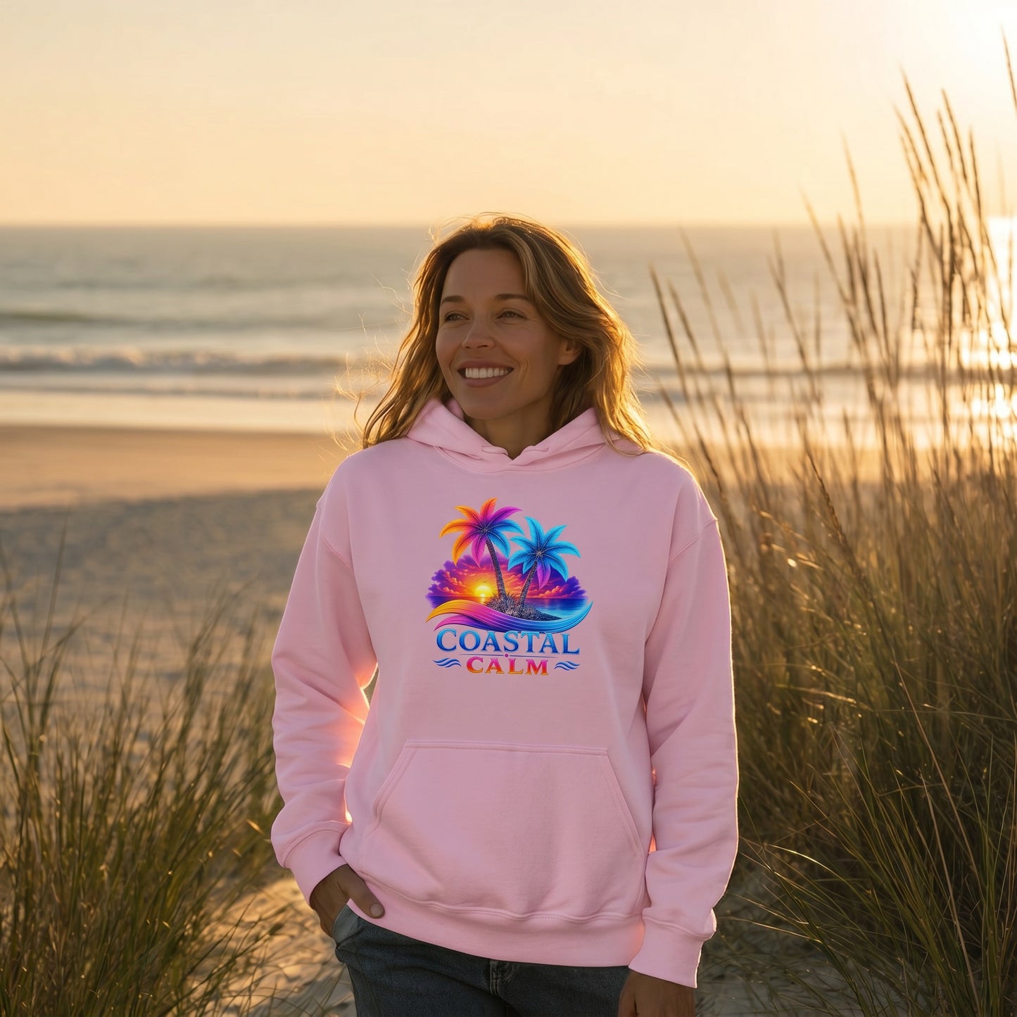 Coastal Calm Tropical Sunset Hoodie