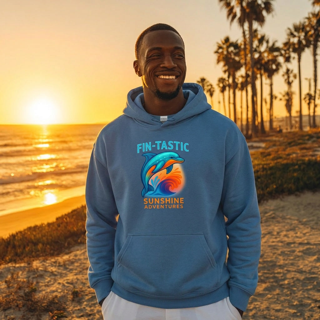 Fin-Tastic Dolphin Beach Vacation Hoodie