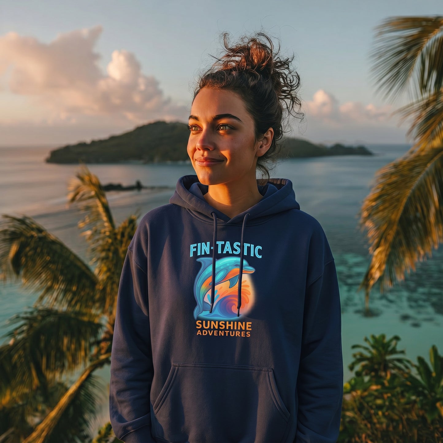 Fin-Tastic Dolphin Beach Vacation Hoodie