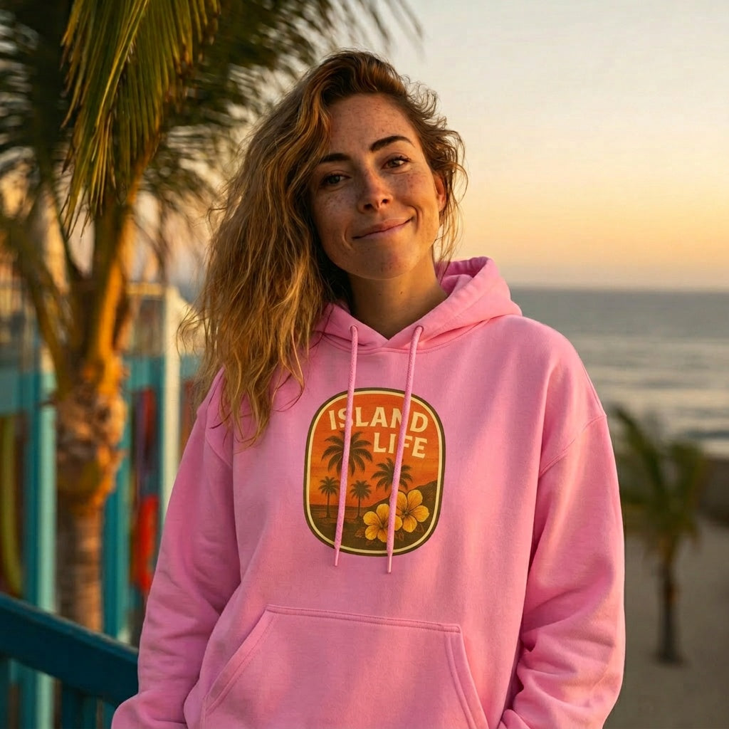 Island Life Vintage Tropical Hoodie
