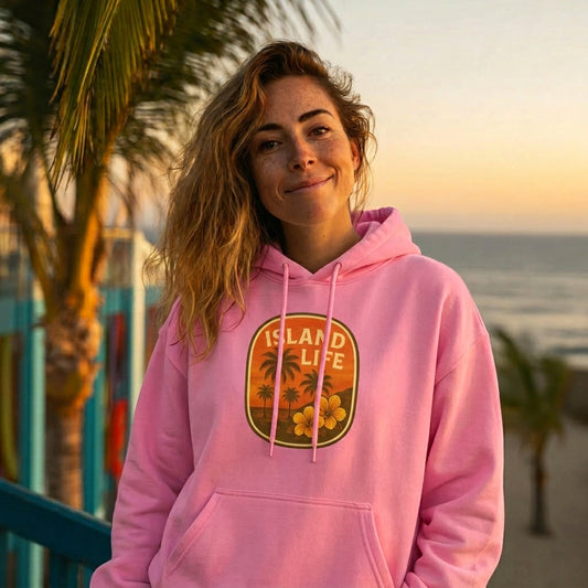 Island Life Vintage Tropical Hoodie