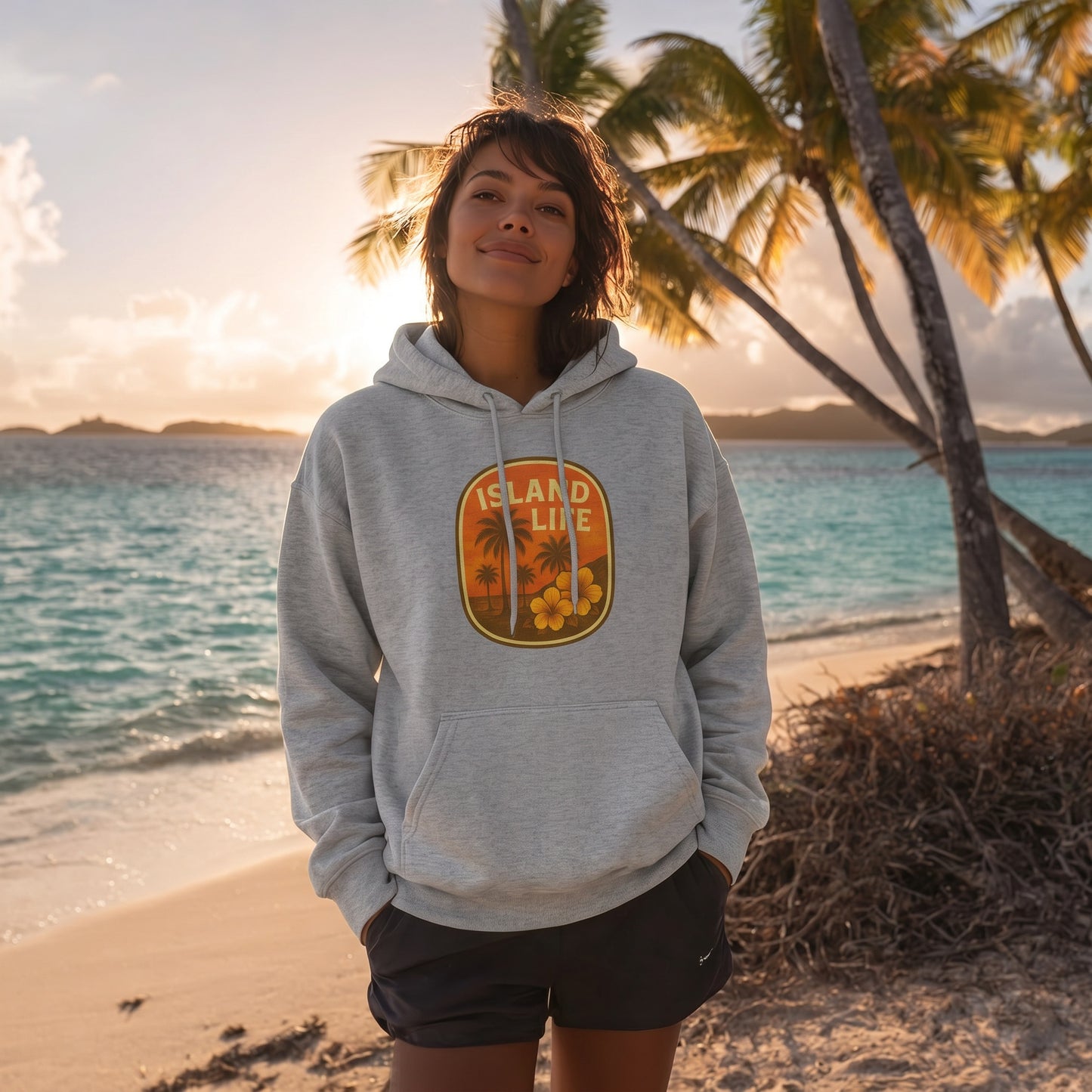 Island Life Vintage Tropical Hoodie