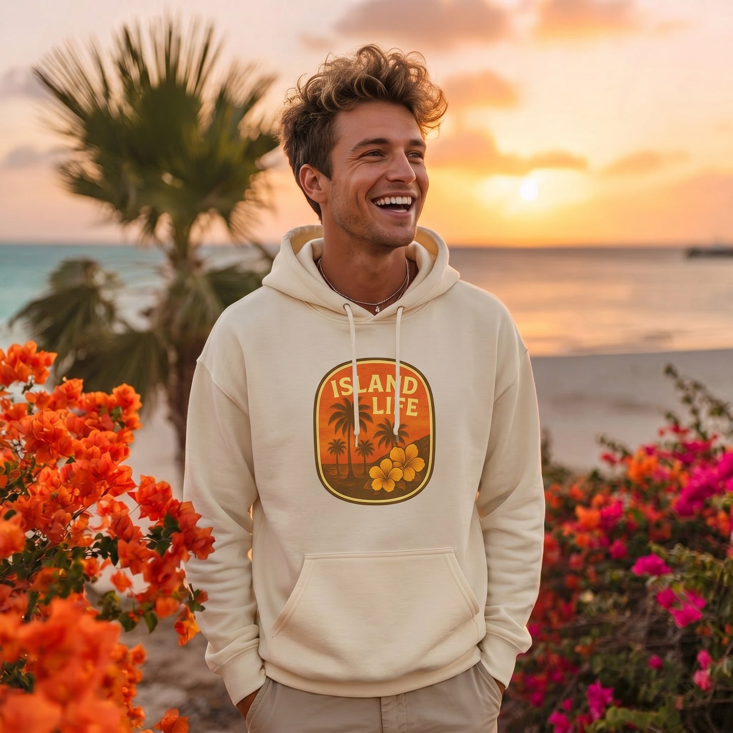 Island Life Vintage Tropical Hoodie