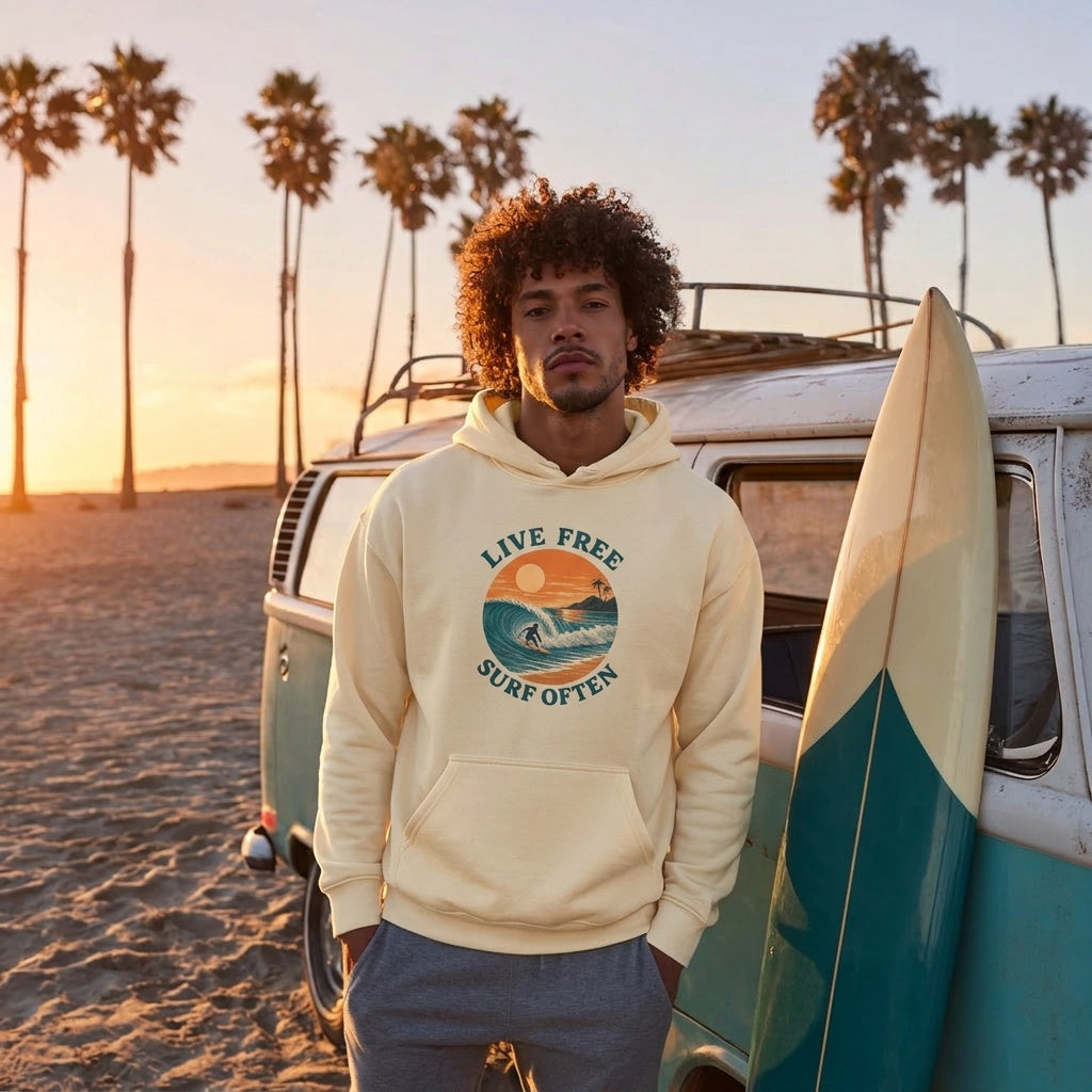Live Free Surf Often Beach Hoodie
