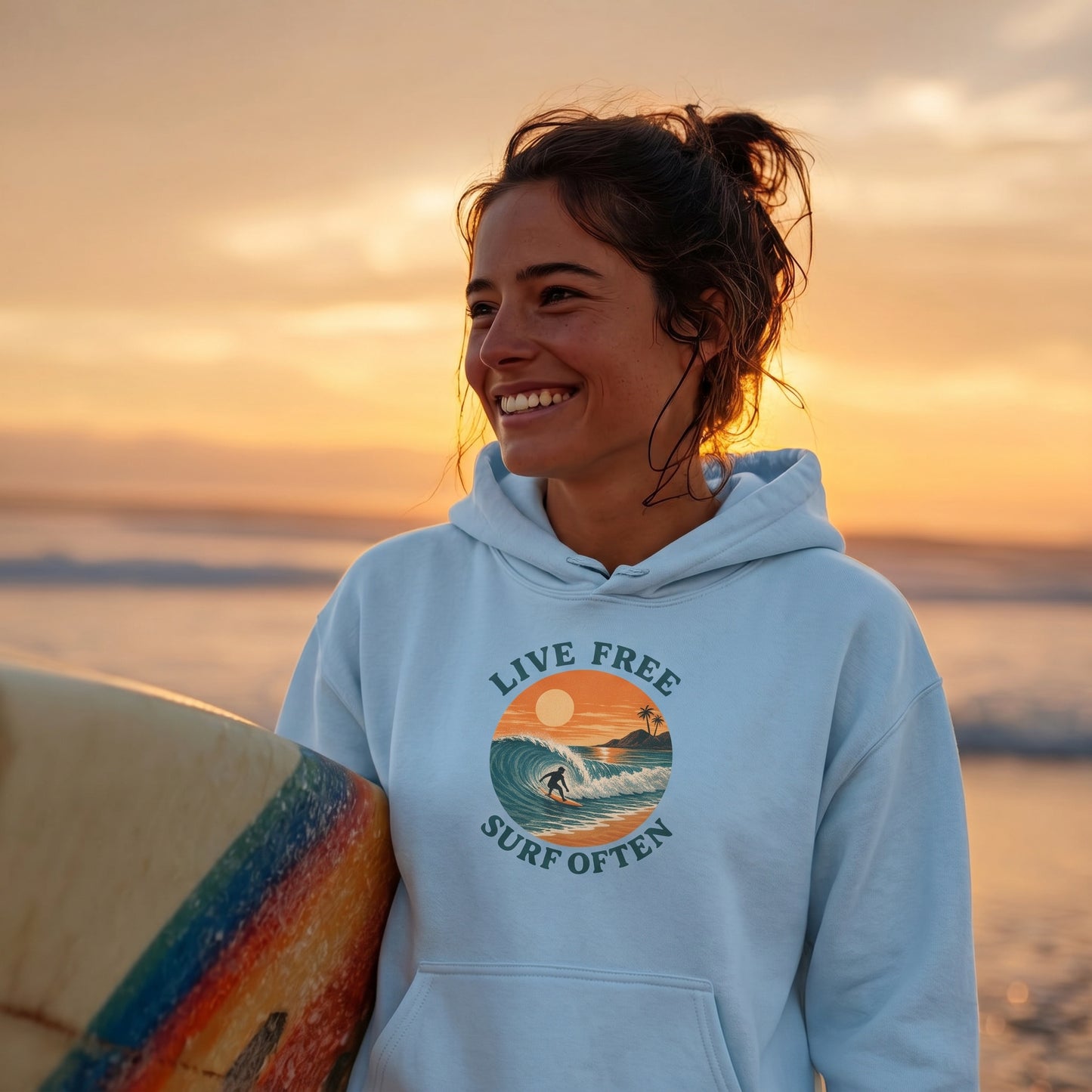 Live Free Surf Often Beach Hoodie