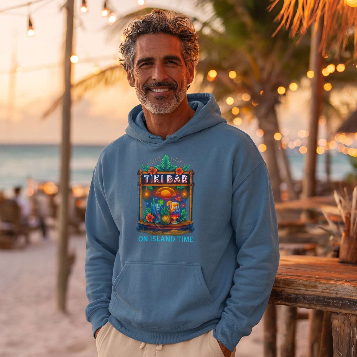 On Island Time Tiki Bar Hoodie