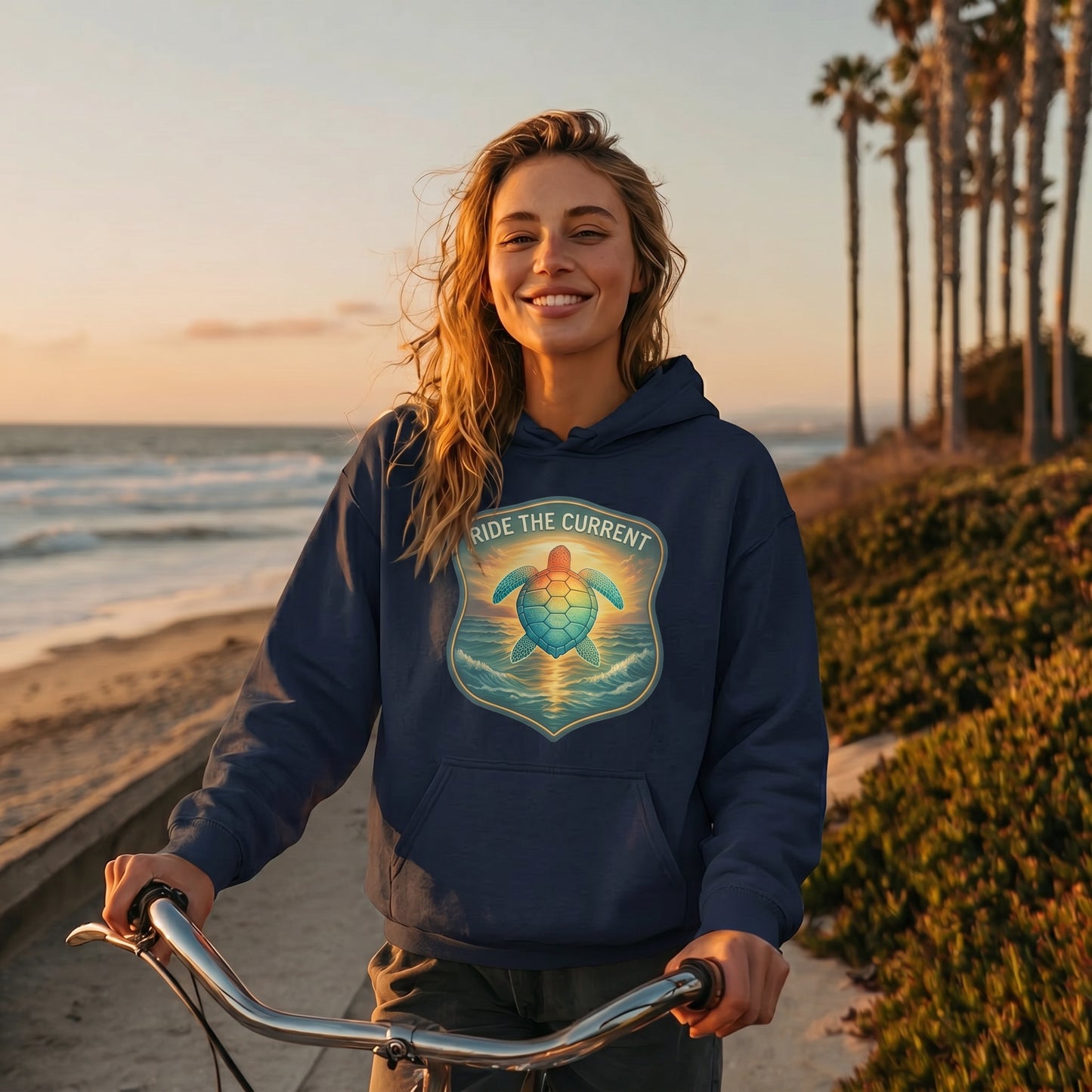 Ride the Current Sea Turtle Hoodie