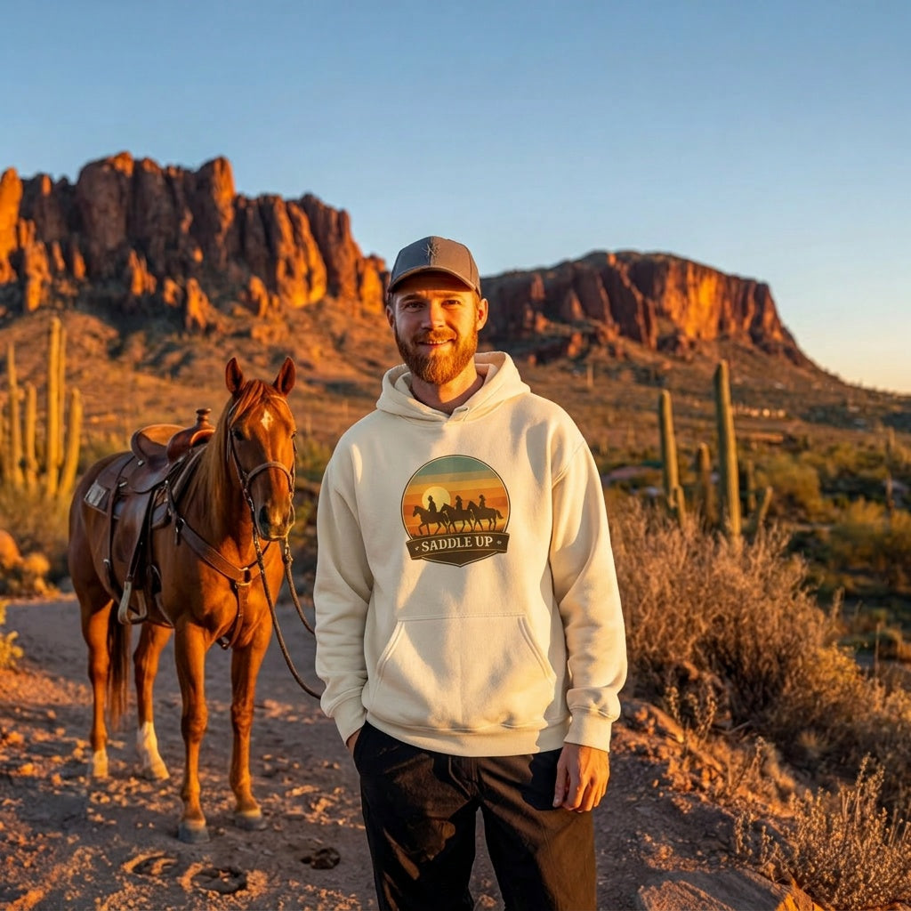 Saddle Up Western Horse Hoodie