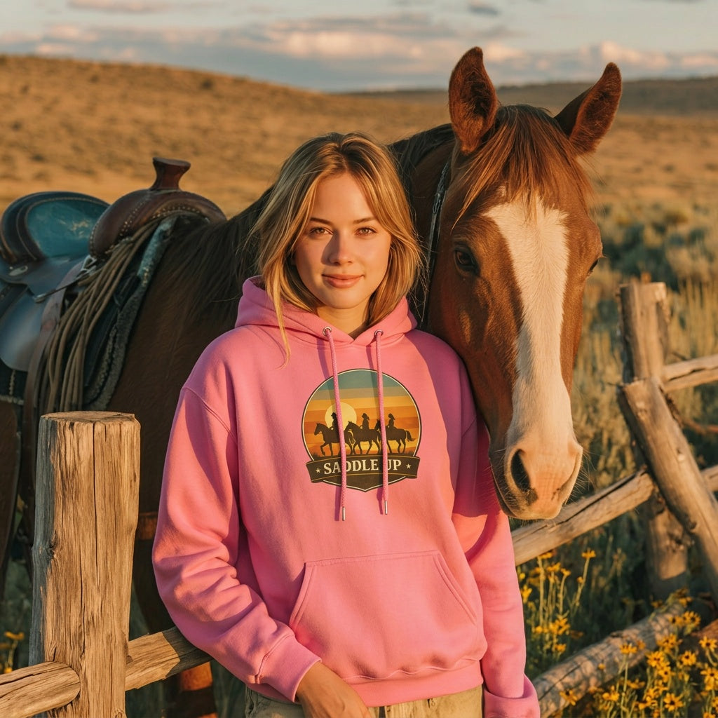 Saddle Up Western Horse Hoodie