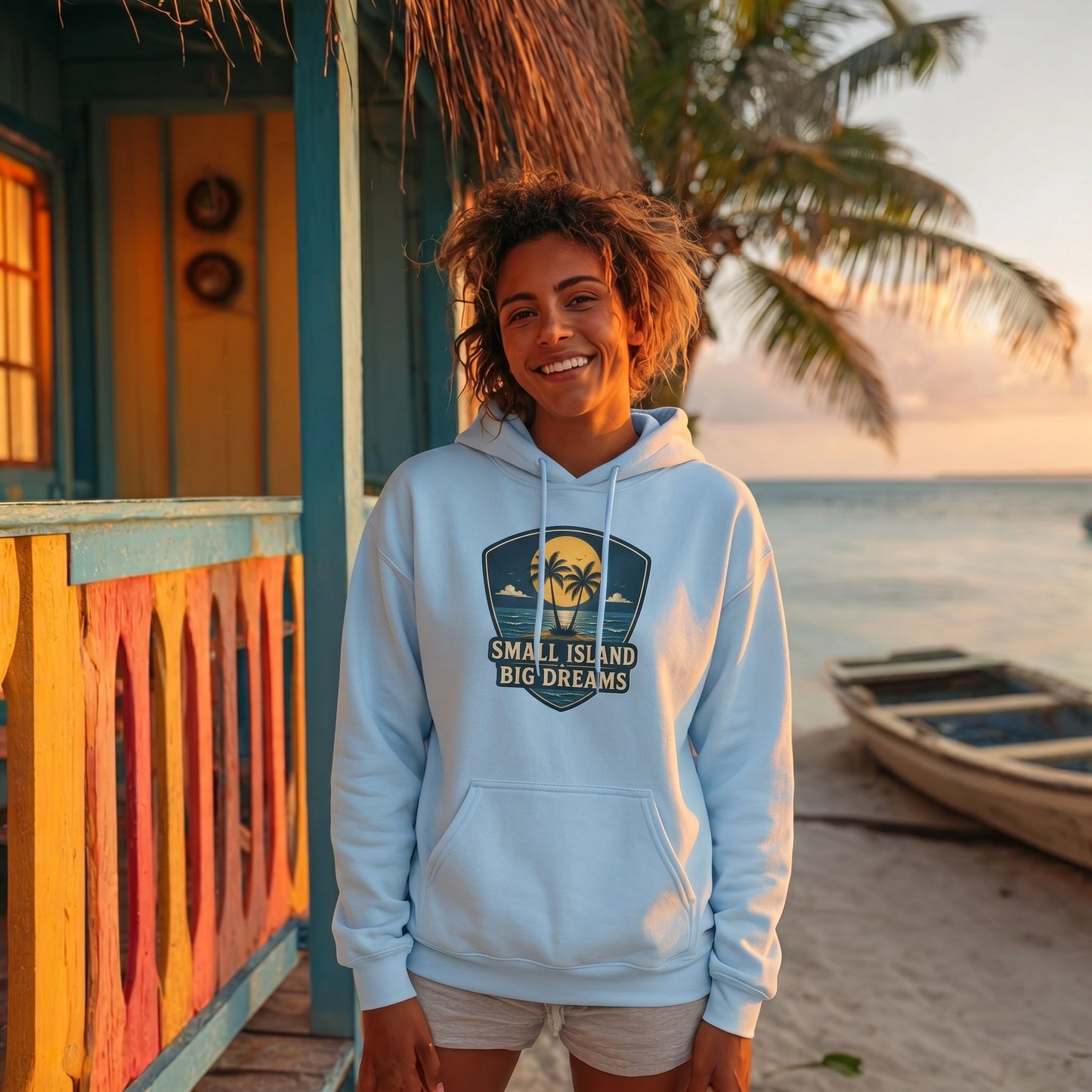 Small Island Big Dreams Beach Hoodie