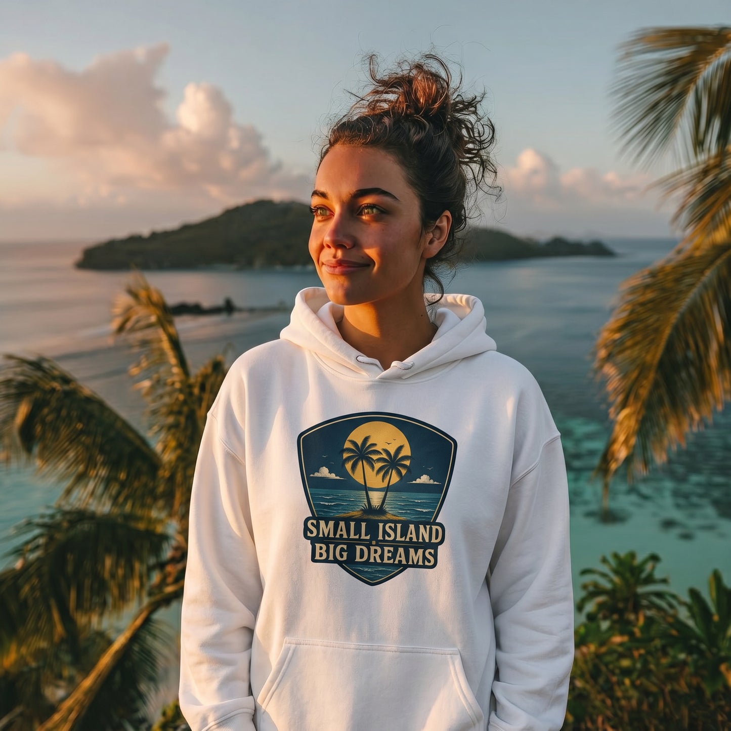 Small Island Big Dreams Beach Hoodie