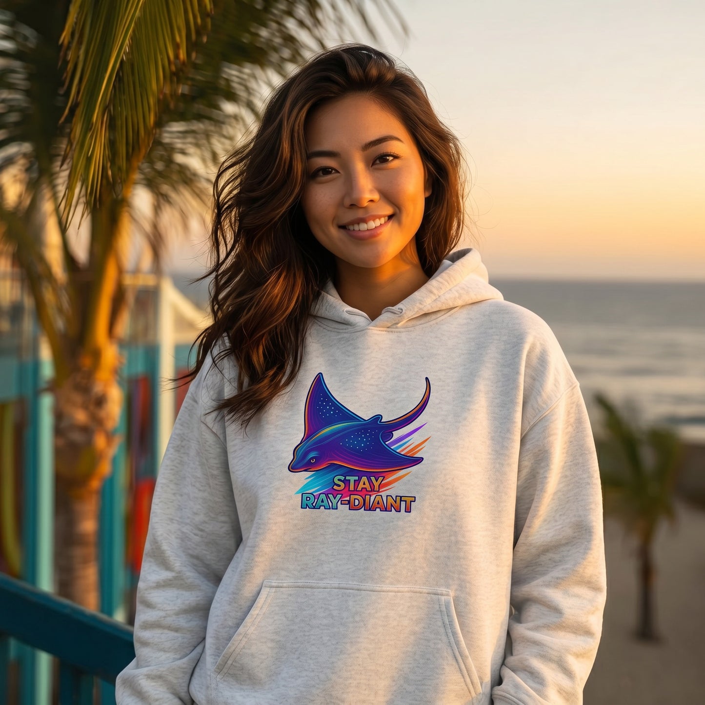 Stay Ray-Diant Stingray Beach Hoodie