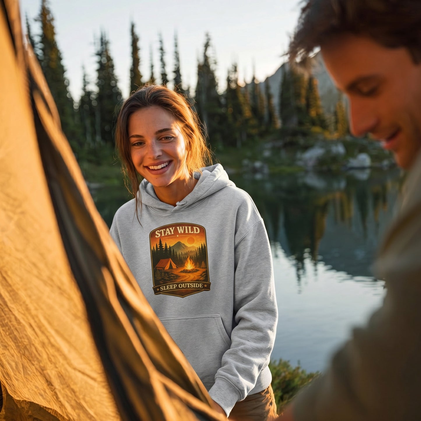 Stay Wild Sleep Outside Camping Hoodie