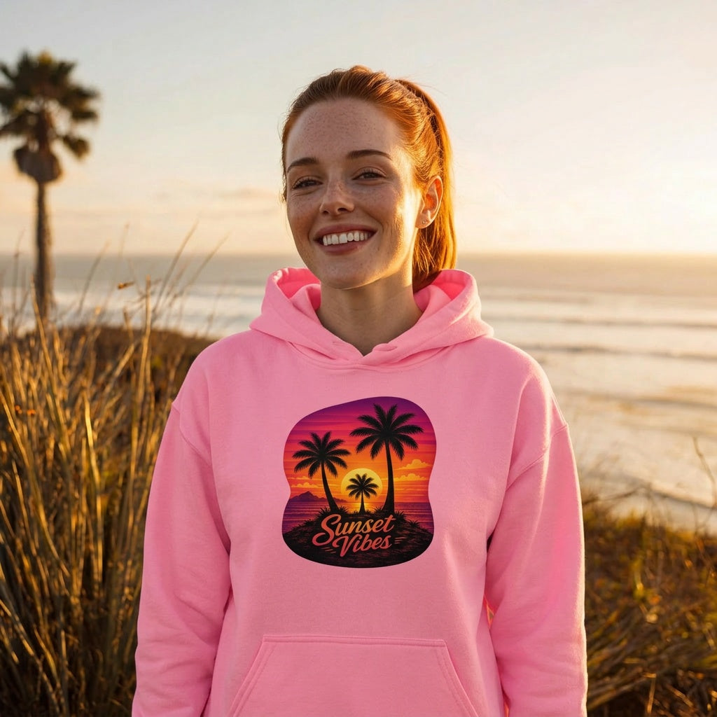 Sunset Vibes Tropical Beach Hoodie