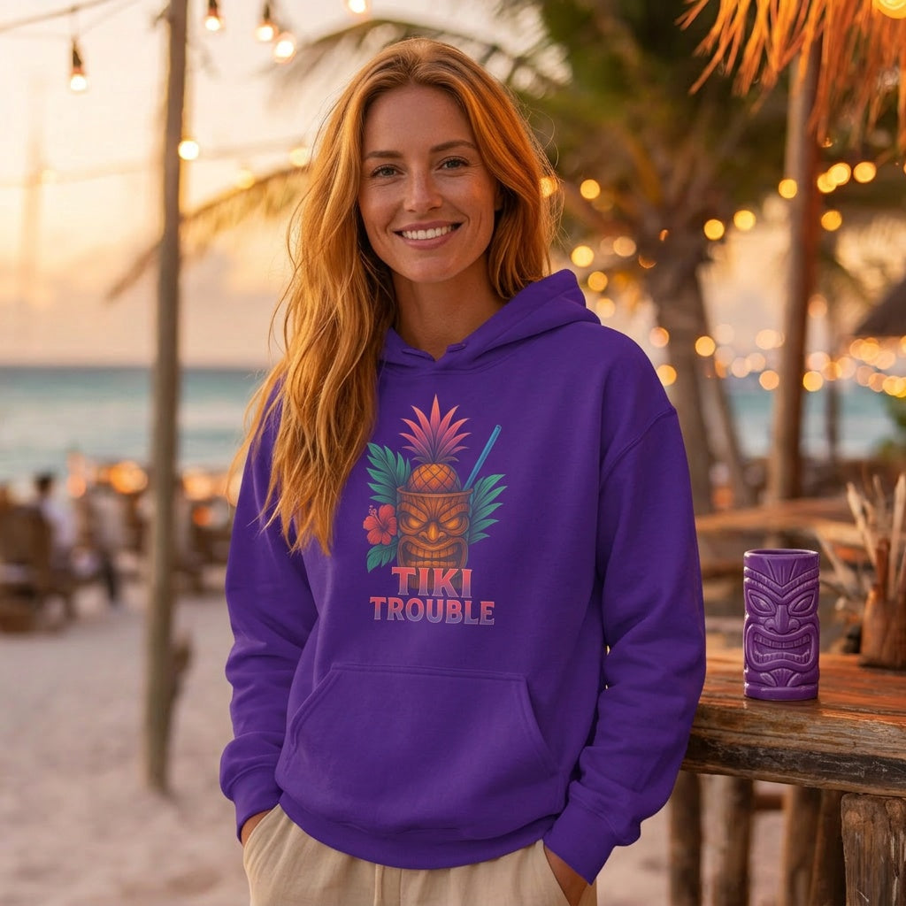 Tiki Trouble Tropical Graphic Hoodie