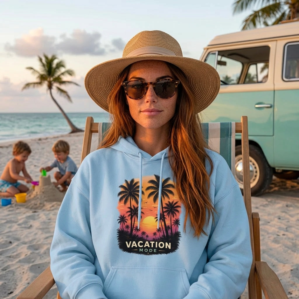 Vacation Mode Tropical Beach Hoodie