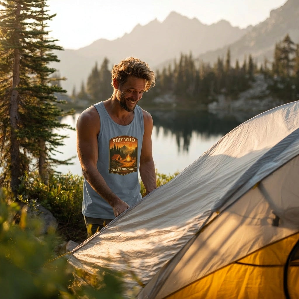 Stay Wild Sleep Outside Camping Tank Top