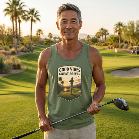 Good Vibes Great Drives Golf Tank Top