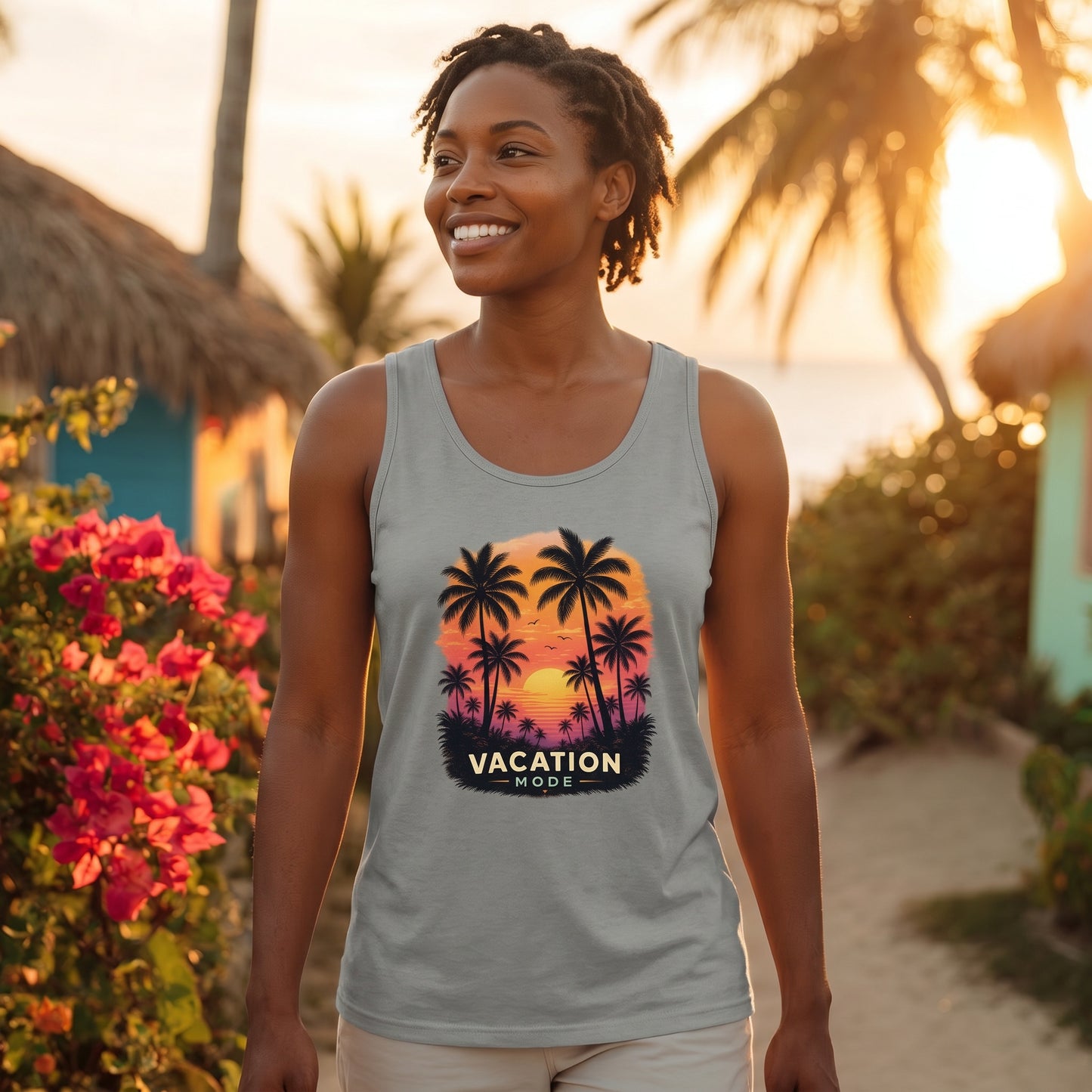 Vacation Mode Tropical Beach Tank Top