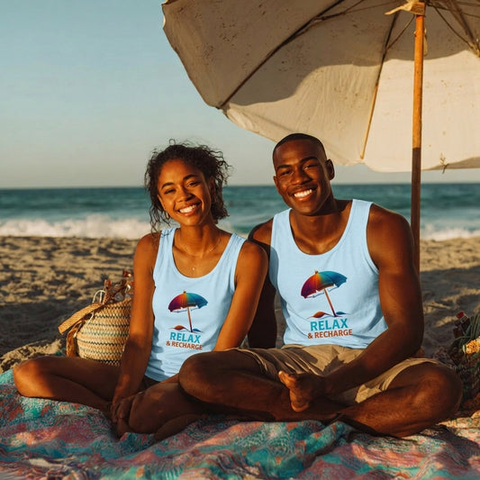 Relax & Recharge Beach Vacation Tank Top