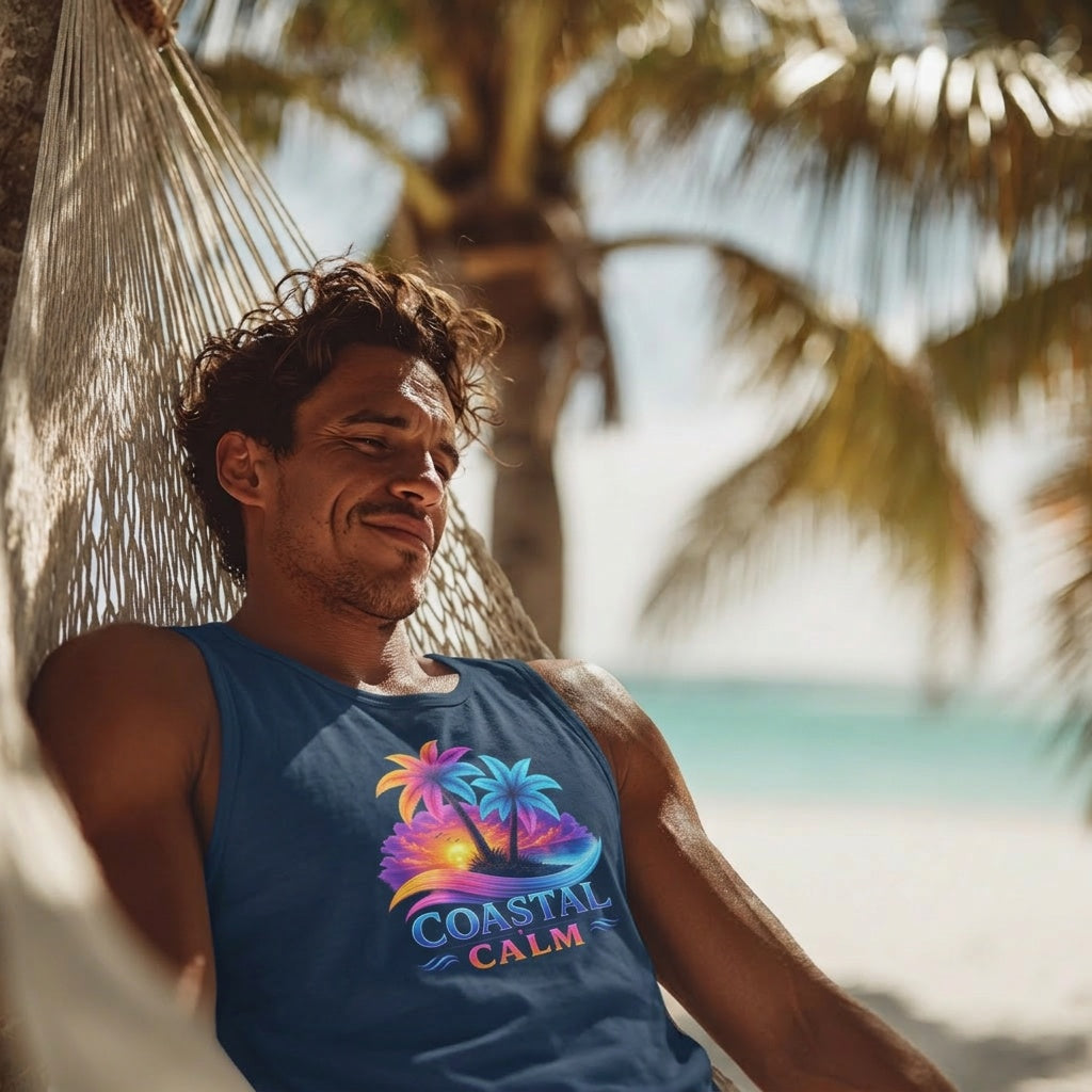 Coastal Calm Tropical Sunset Tank Top