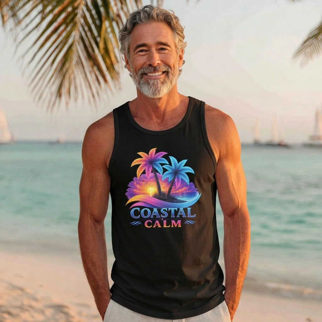 Coastal Calm Tropical Sunset Tank Top