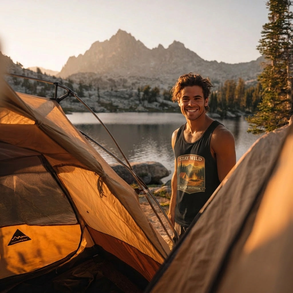Stay Wild Sleep Outside Camping Tank Top