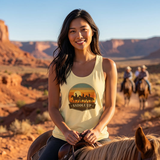 Saddle Up Western Horse Tank Top