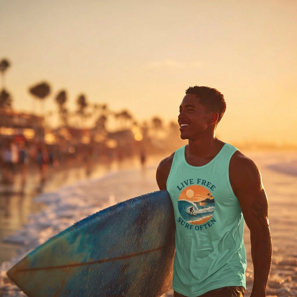 Live Free Surf Often Beach Tank Top