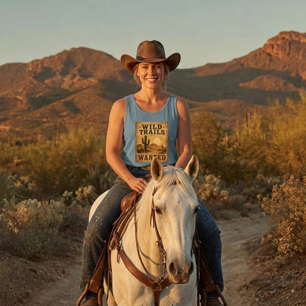 Wild Trails Wanted Western Desert Tank Top