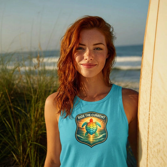 Ride the Current Sea Turtle Tank Top